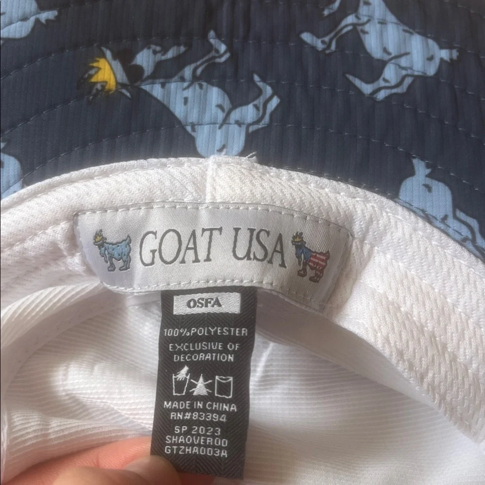 GOAT USA White and Blue Bucket Hat One Size Fits All